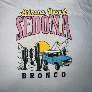 Ford Bronco Arizona Desert Sedona White Cotton T-Shirt XL Extra Large Cactus
